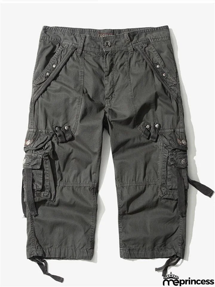 Men’s Relaxed Fit Below Knee 3/4 Length Cargo Shorts