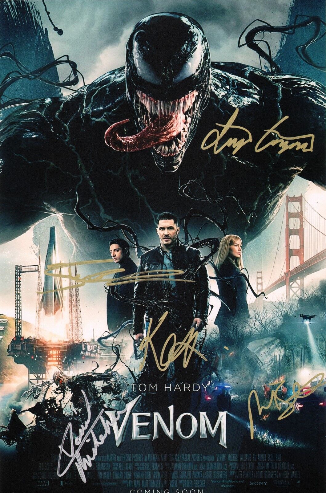 ~~ VENOM Cast(x5) Authentic Hand-Signed David Michelinie