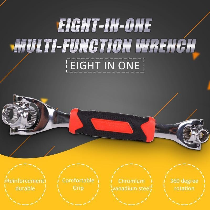 Eight-in-one multi-function wrench