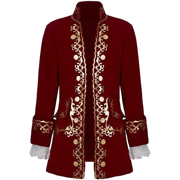 Men's Vintage Tailcoat Jacket 18th Century Colonial Military Tailcoat Uniform Coat