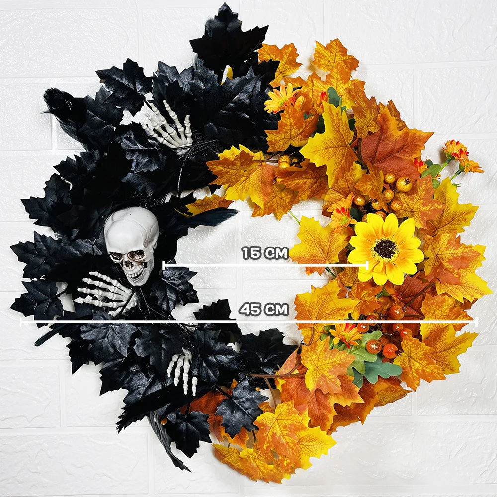 Halloween Horror Skull Fall Simulation Maple Leaf Creative Garland