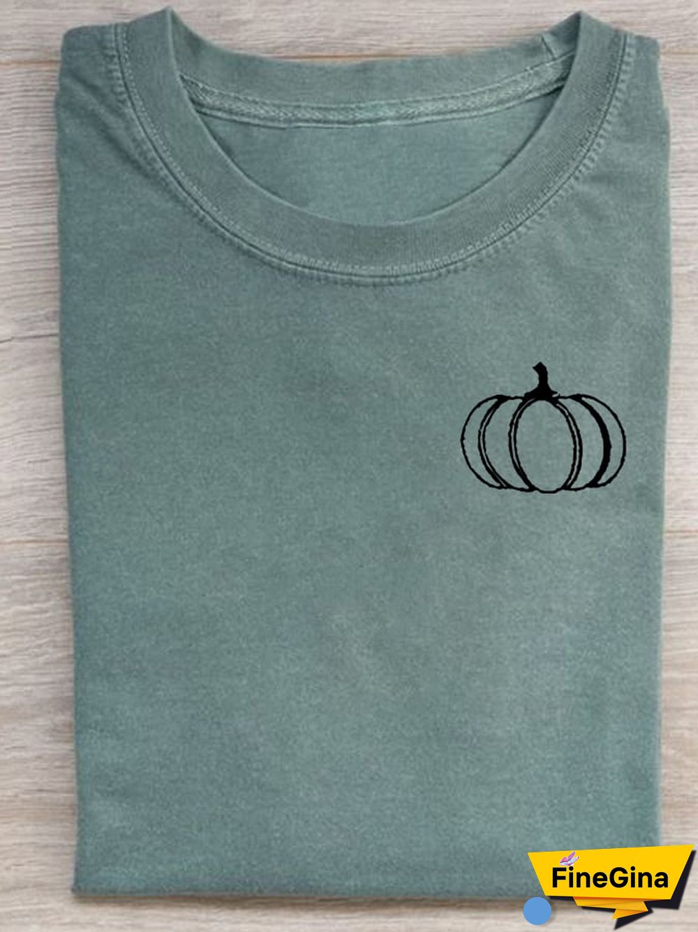 Women'S Vintage Pumpkin Print Casual T-Shirt