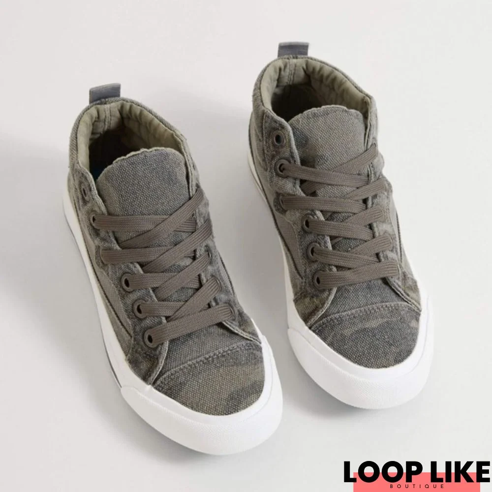 Camouflage Flat Heel Canvas Sneakers