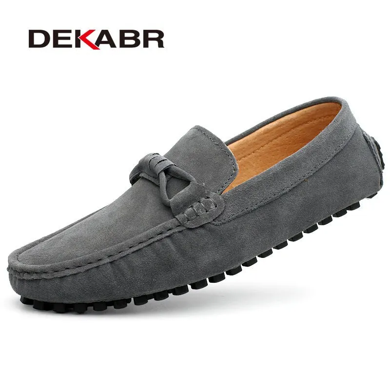 DEKABR New 2022 Men Cow Suede Loafers Spring Autumn Genuine Leather Driving Moccasins Slip on Men Casual Shoes Big Size 38~46