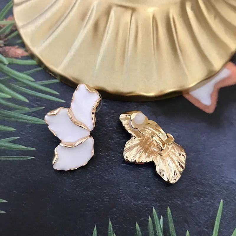 New Drip-glazed Flower Earrings