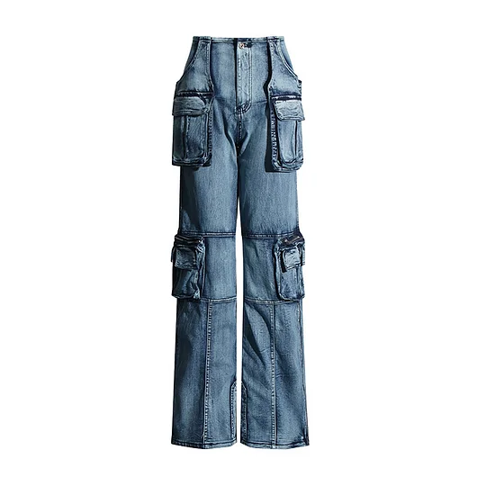 Trendy High-Street Cargo Jeans for Women - Spring 2025 Zara Collection with Stylish Pocket Details