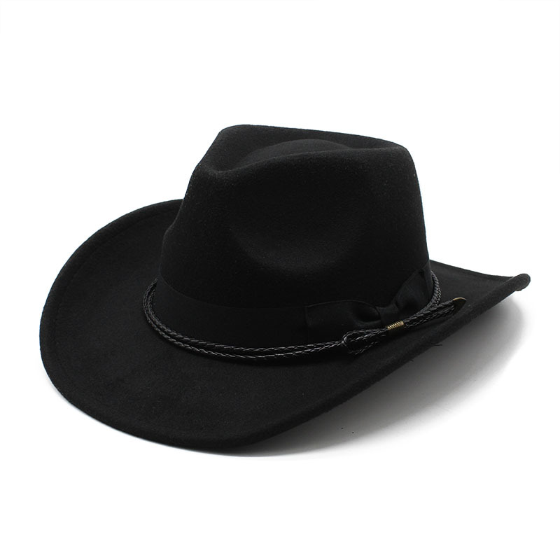 Western-style ethnic bowknot cowboy hat/wool top hat