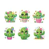 (US Local)6Pcs Acrylic Cactus DIY Diamond Painting Fridge Stickers Craft Kit