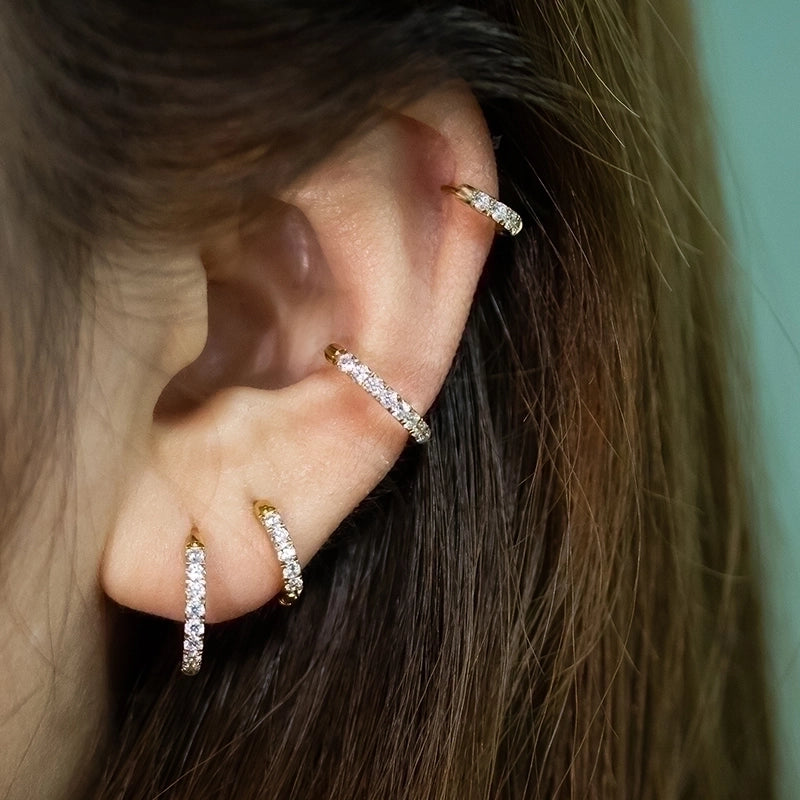 1 Piece Ear Cartilage Rings & Studs Minimalist Classic Style Shiny Round 316L Stainless Steel  Plating Inlay Zircon