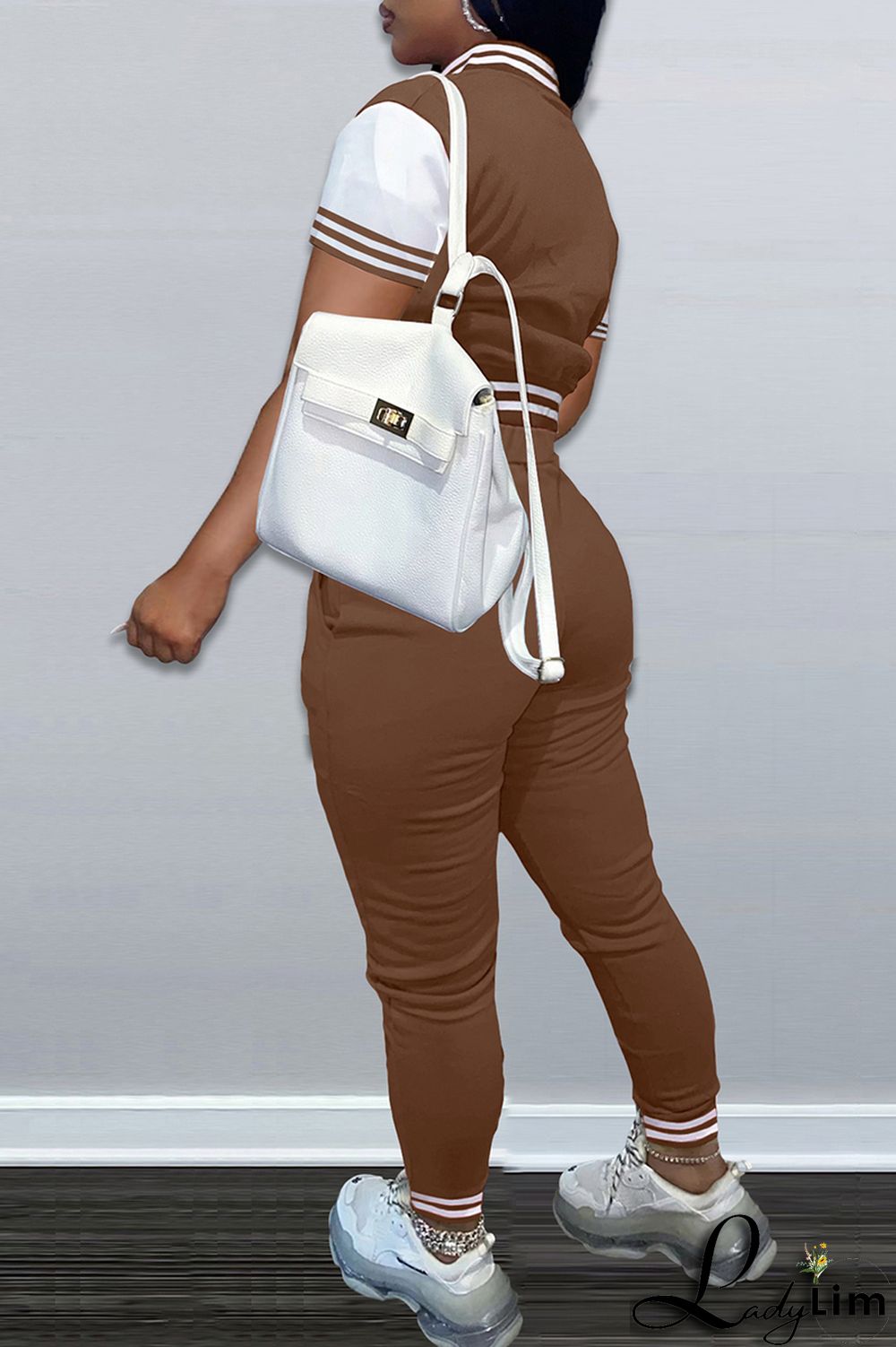 Army Green Fashion Casual Letter Print Split Joint Long Sleeve Two Pieces