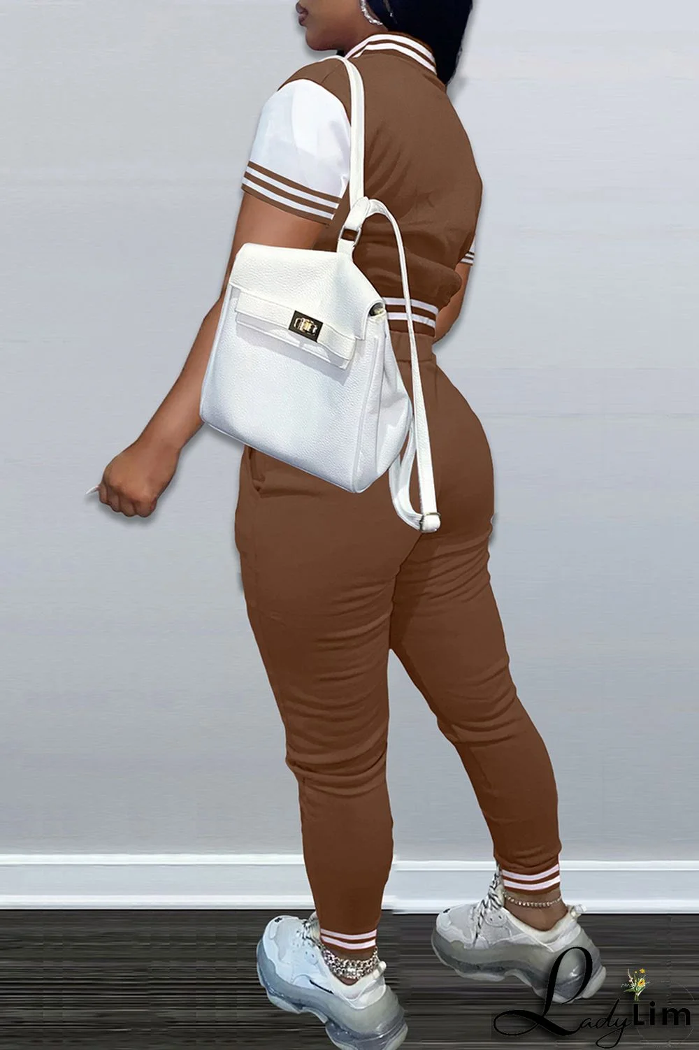 Army Green Fashion Casual Letter Print Split Joint Long Sleeve Two Pieces