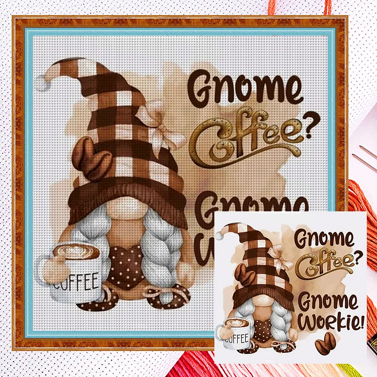 Coffee Gnome 11CT (40*40CM) Counted Cross Stitch gbfke