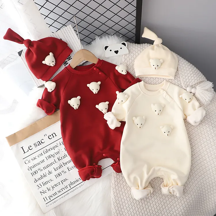 Baby Bear Plaid Pocket Romper