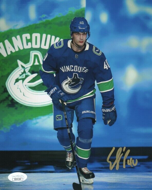 Vancouver Canucks Elias Pettersson Signed Autographed 8x10 NHL Photo Poster painting JSA COA #8