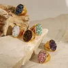 Chic Natural Stones Golden Rings