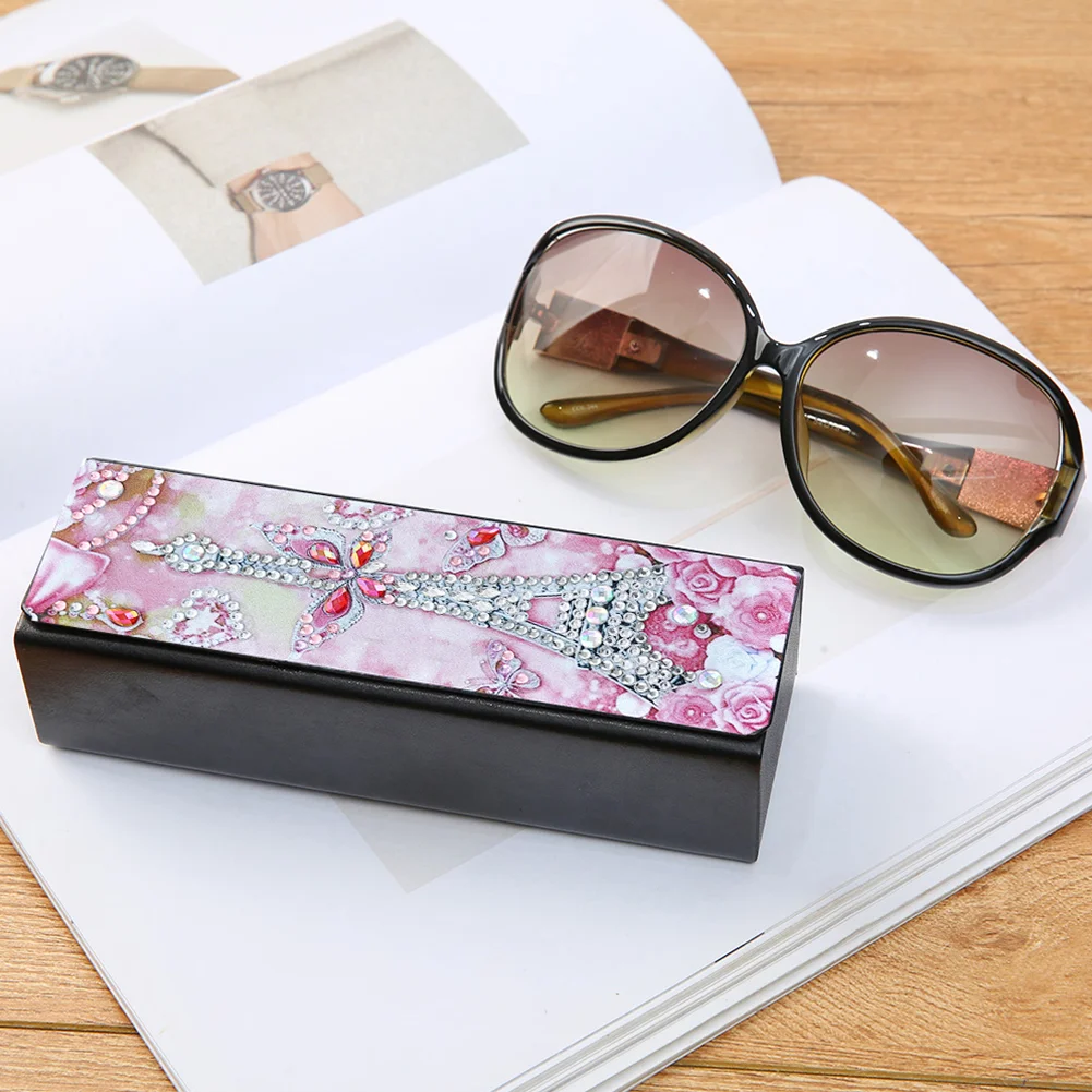 DIY Leather Diamond Painting Glasses Storage Case Mosaic Kit (Q33 Tower)