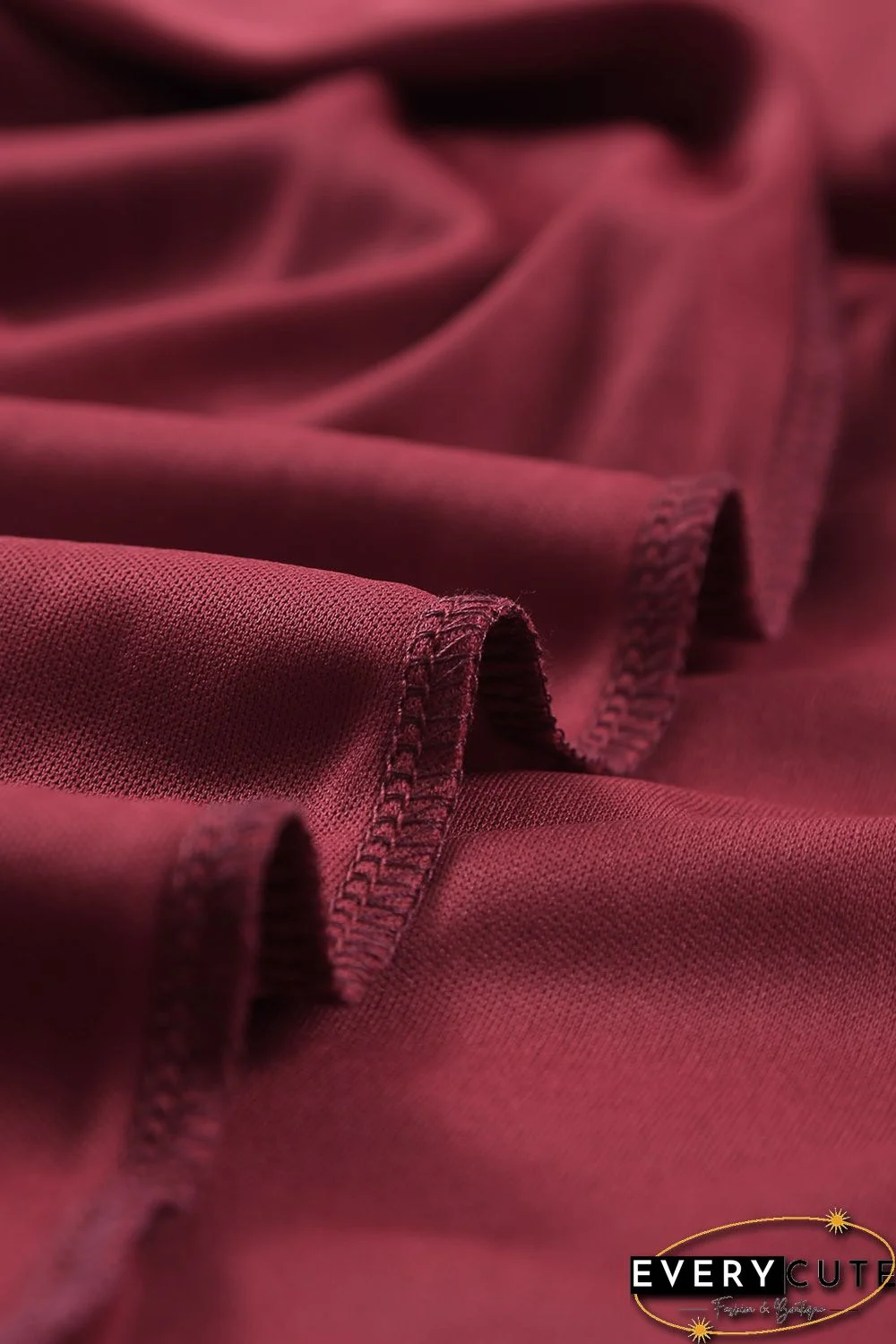 Red Lace Scalloped V Neck 3/4 Sleeves Pleated Tulle Plus Maxi Dress