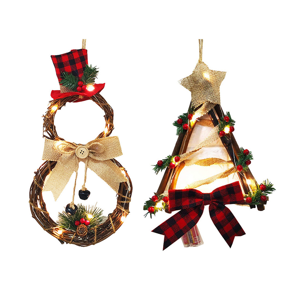 

LED Christmas Wreath Home Mall Ornament Garland Festival Decoration Ring, Triangles, 501 Original