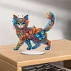Diamond Painting Acrylic Cat Desktop Ornament Rhinestones Decorations for Adults