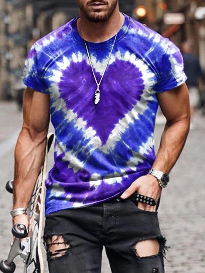 Men's Fashion Love Printing Simple T-shirt