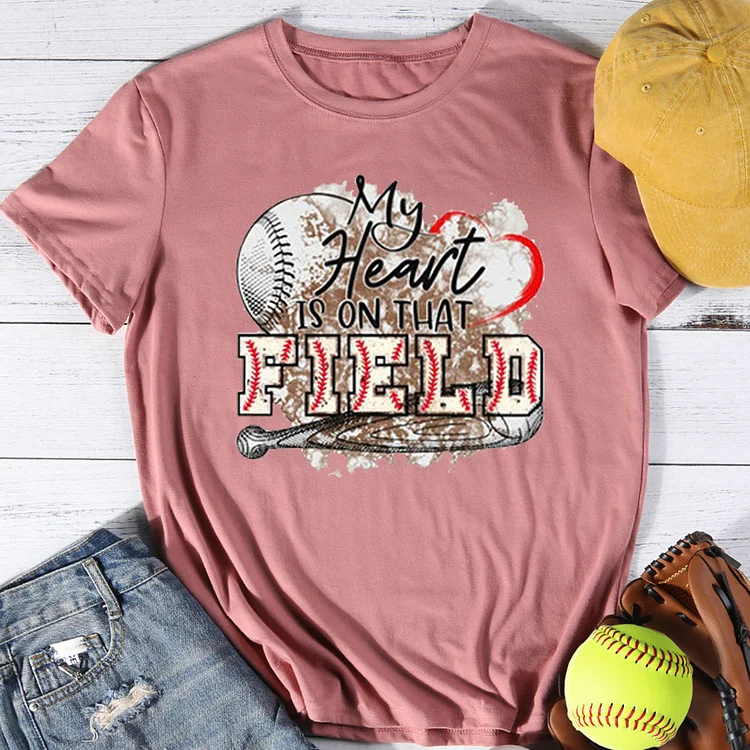 AL™ My Heart Is On That Field T-shirt Tee - 01266-Annaletters