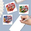 6Pcs Diamond Painting Football Match Greeting Card Set with Envelopes for Beginner Adult Holiday Gifts