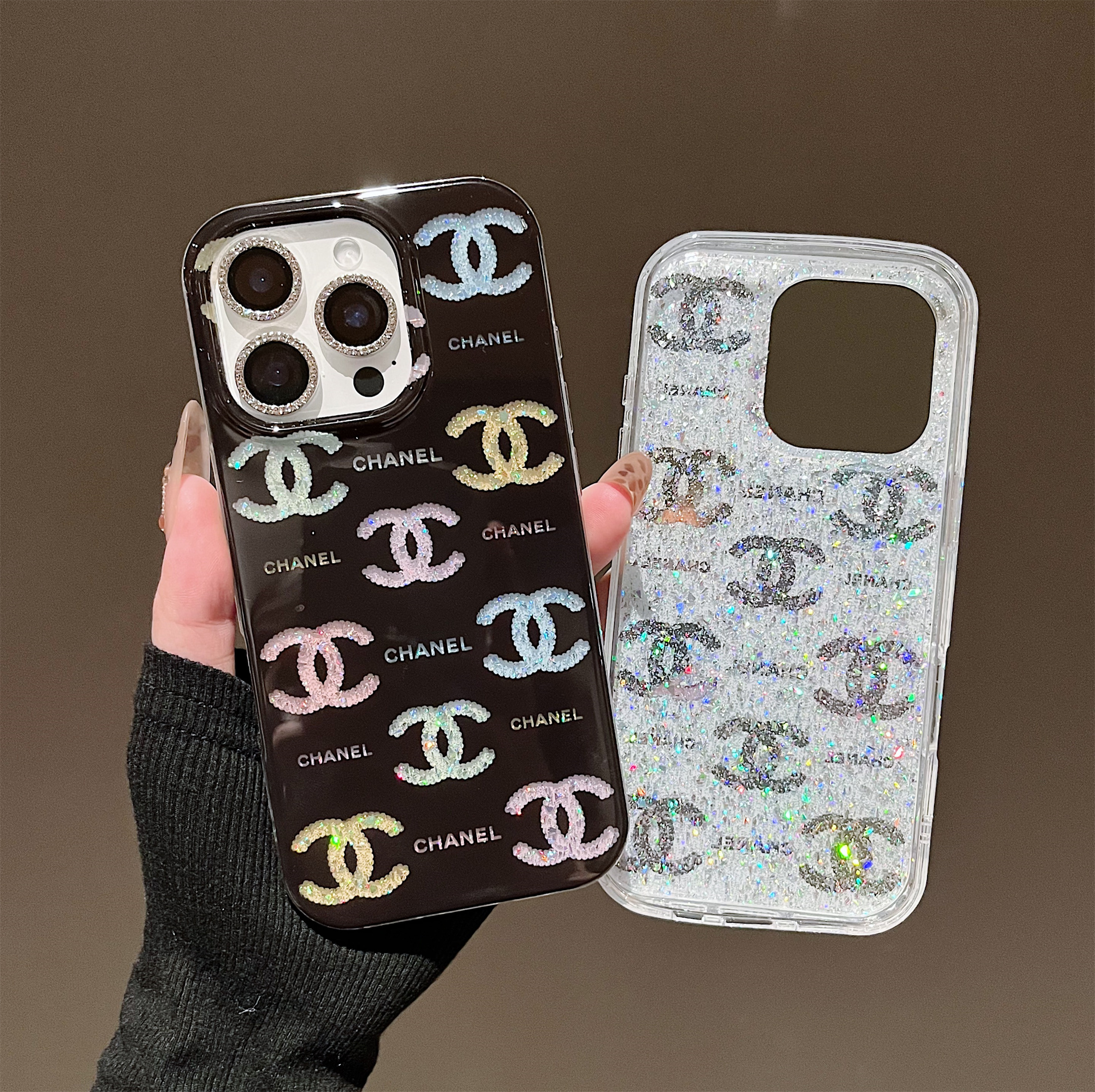 Chanel High Quality Shiny Apple iPhone Case