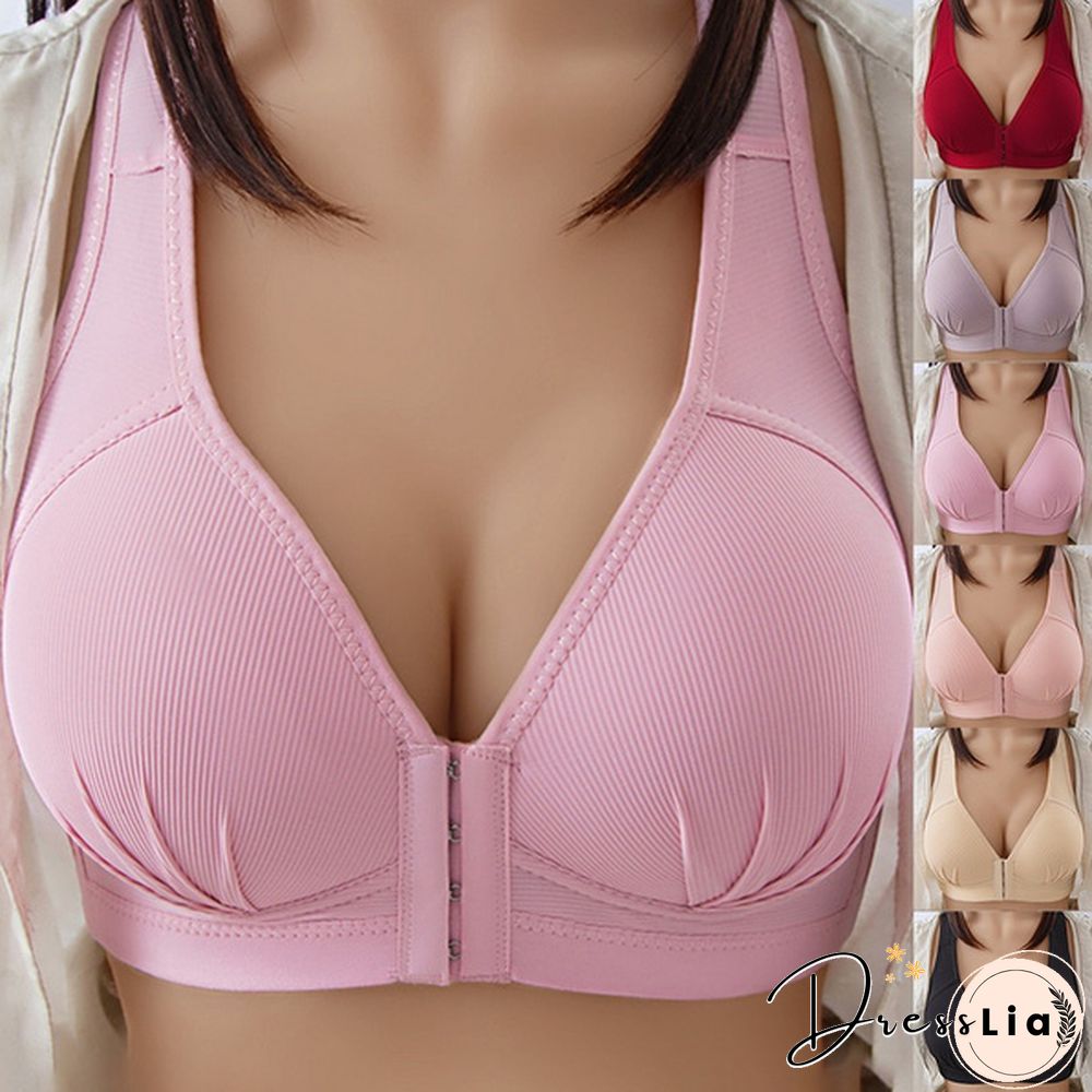 Sexy Plus Size Front Closure Sports Bra Push Up Fitness Underwear Shockproof BreathableGym Fitness Running Yoga Sports Top