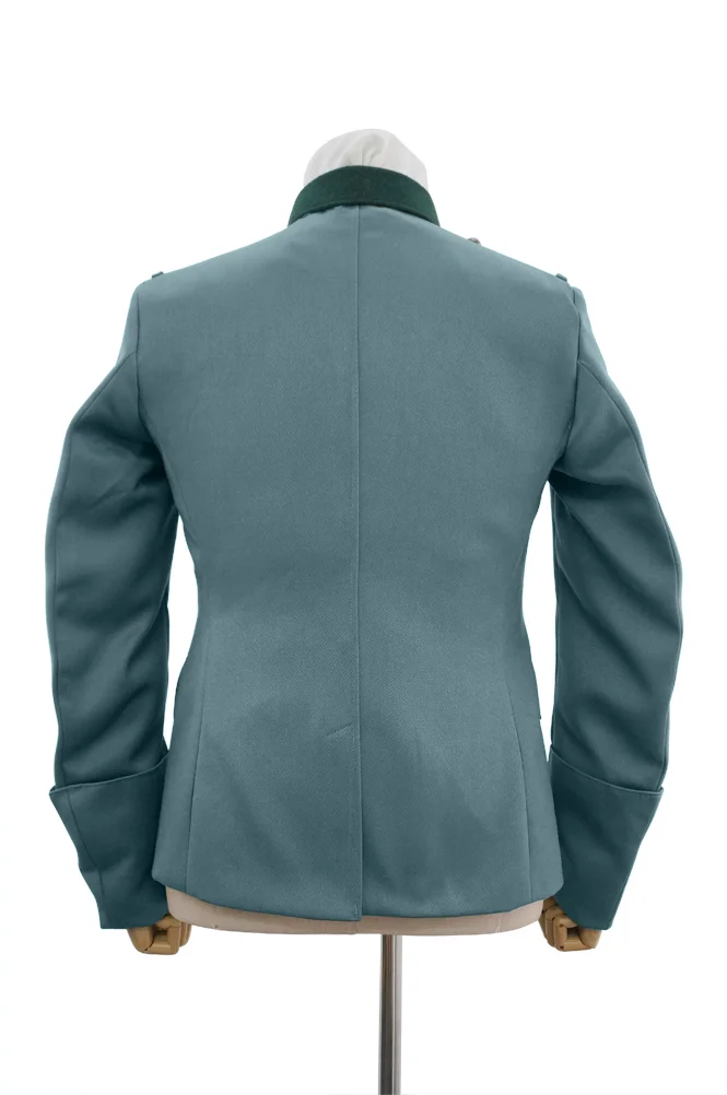  Polizei German General Officer Gabardine Service Tunic Jacket With Deep Green Collar 5 Buttons German-Uniform