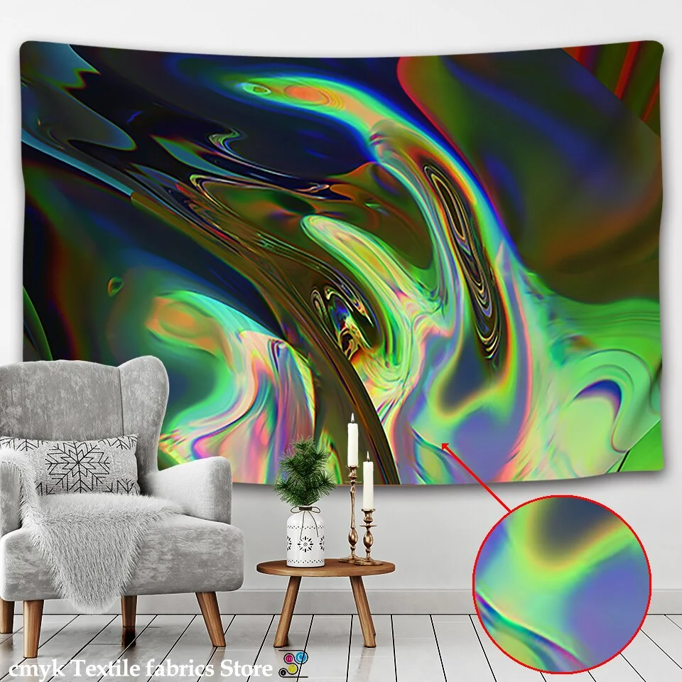 Alishomtll Colorful Gouache Tapestry Psychedelic Art Tapestry Marble Swirl Tapestries Natural Landscape Trippy Tapestry for Room