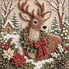 Cross Stitch Needlework Kit 11CT Stamped 40x40cm Holiday(Reindeer Snow)