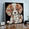 uk.everydayedeals DIY Pearl Painting With Frame - Handmade Self-Adhesive Pearls - Puppy(30*30cm)