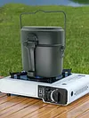 Aluminum Alloy Lunch Boxes Pot W/ Handle Metal Lunch Box for Camping and Travel