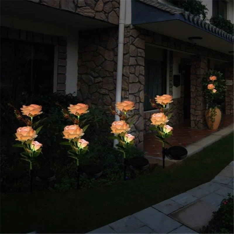 Artificial Rose Solar Outdoor Garden Light