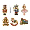 6PCS Nutcracker Christmas DIY Pearl Diamond Painting Christmas Fridge Magnets, Sparkling Rhinestone Refrigerator Magnet Craft Kit for Home Decor & Gifts