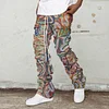 Trendy brand artistic casual printed trousers
