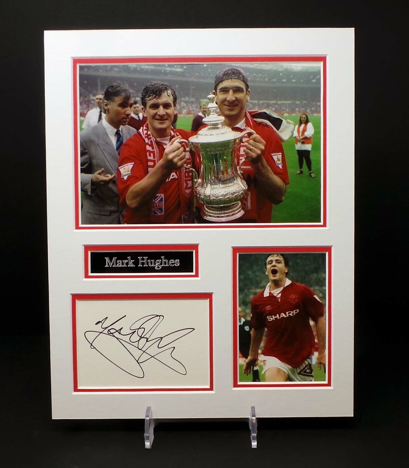 Mark HUGHES MAN UTD Signed Manchester United Mounted Photo Poster painting Display AFTAL RD COA