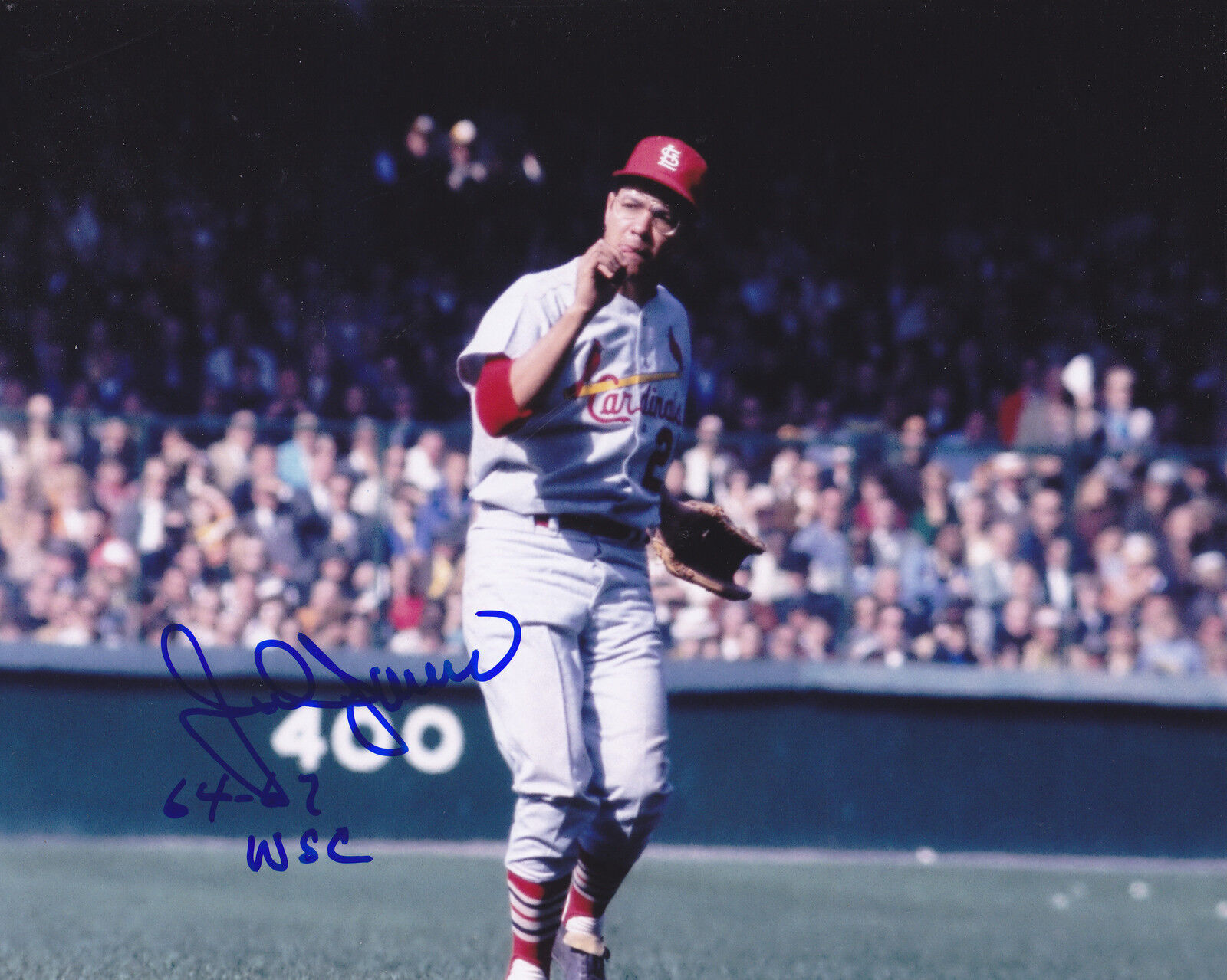 JULIAN JAVIER ST. LOUIS CARDINALS 64,67 WSC ACTION SIGNED 8x10