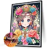 >SALE<5D DIY Full Round Drill Diamond Painting Flower and Girl Kit Home Decor 50x60cm