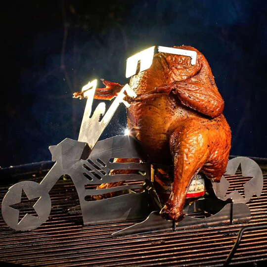 Portable Beer Can Chicken Stand- American Motorcycle BBQ trabladzer