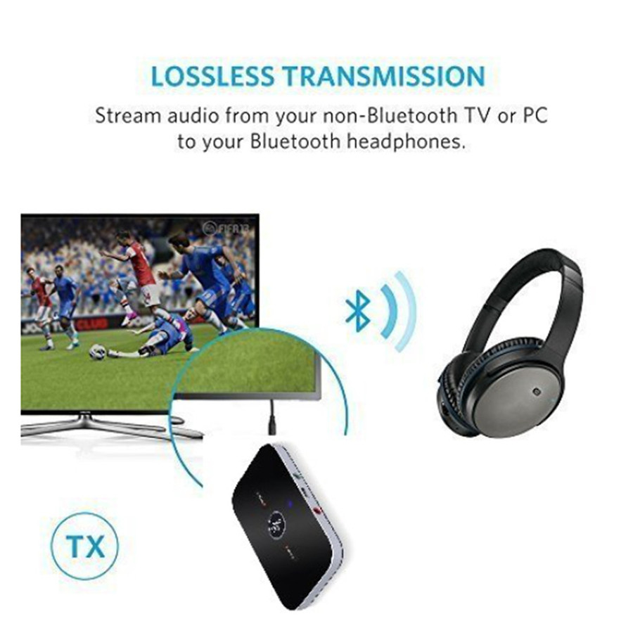 Likron Watches Likron Bluetooth 50 2-in-1 Wireless Audio Adapter TXRX with 35mm AUX and RCA Support for Car