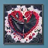 Fille de danse en forme de c&oelig;ur de rose noire sp&eacute;ciale en forme de 5D bricolage partiel en diamant pour adultes d&eacute;butants d&eacute;coration int&eacute;rieure peintures de diamants 30x30cm