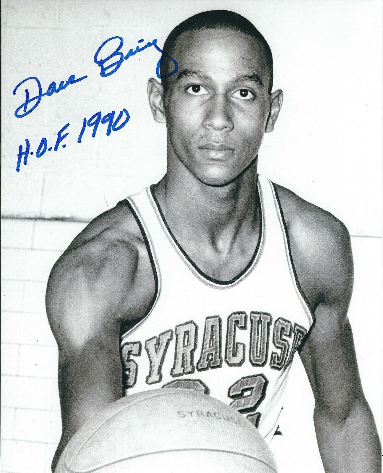 Signed 8x10 DAVE BING HOF 1990 Syracuse University Autographed Photo Poster painting w/COA