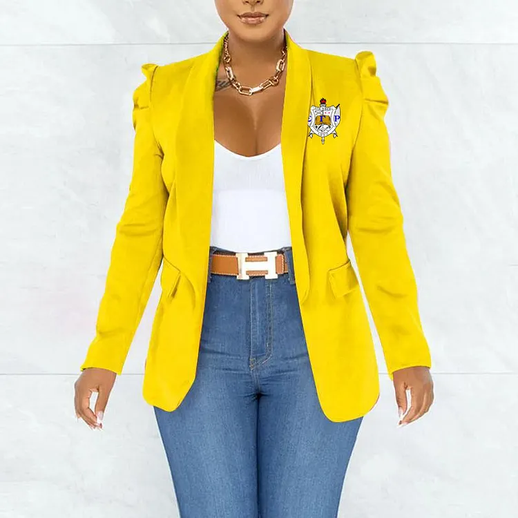 Fashion new long sleeve pleated suit jacket