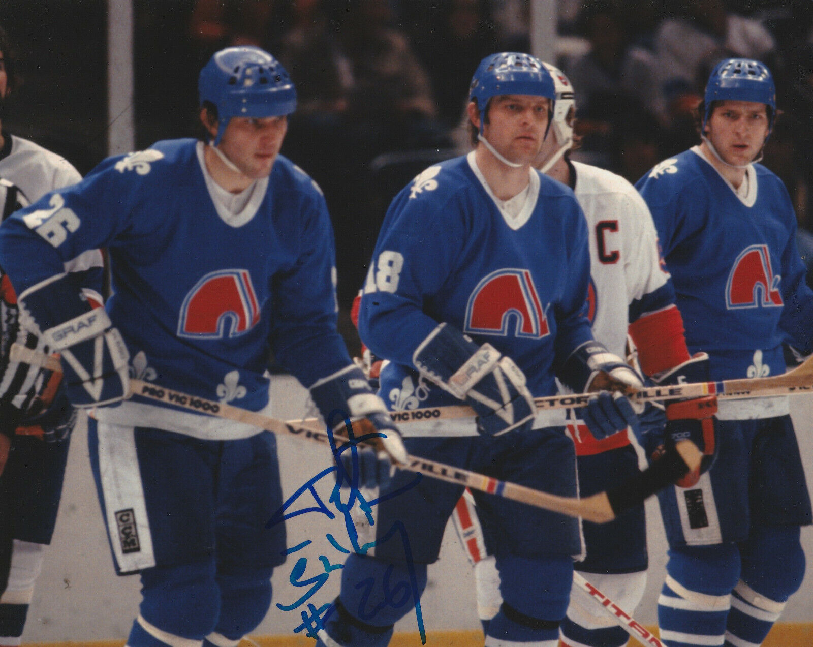 VINTAGE PETER STASTNY SIGNED QUEBEC NORDIQUES 8x10 Photo Poster painting #3 HHOF Autograph