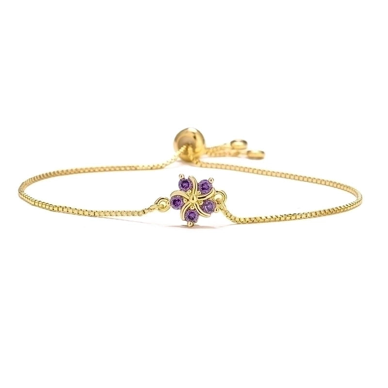 Fashion Flower Copper Zircon Bracelets In Bulk