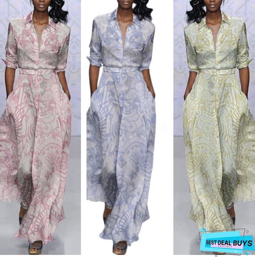 British Temperament Women's Lapel Pencil Skirt Dress