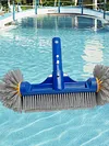 12.99inch Pool Brush Head with Round Ends High-Efficiency Pool Brush with High-Density Nylon Bristles for Corner for Cleaning Pools Walls Floors Steps Small Stains