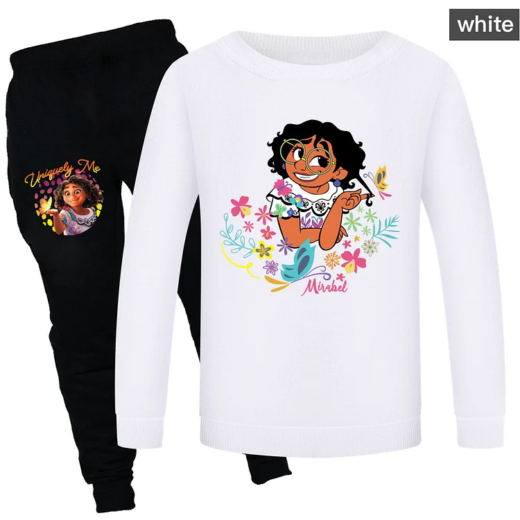 Mayoulove T-Shirt Suit Children Round Collar Long Sleeves Without Fading Cotton Children’S Birthdays Spring/Fall T-Shirt With Trousers 1687-Mayoulove