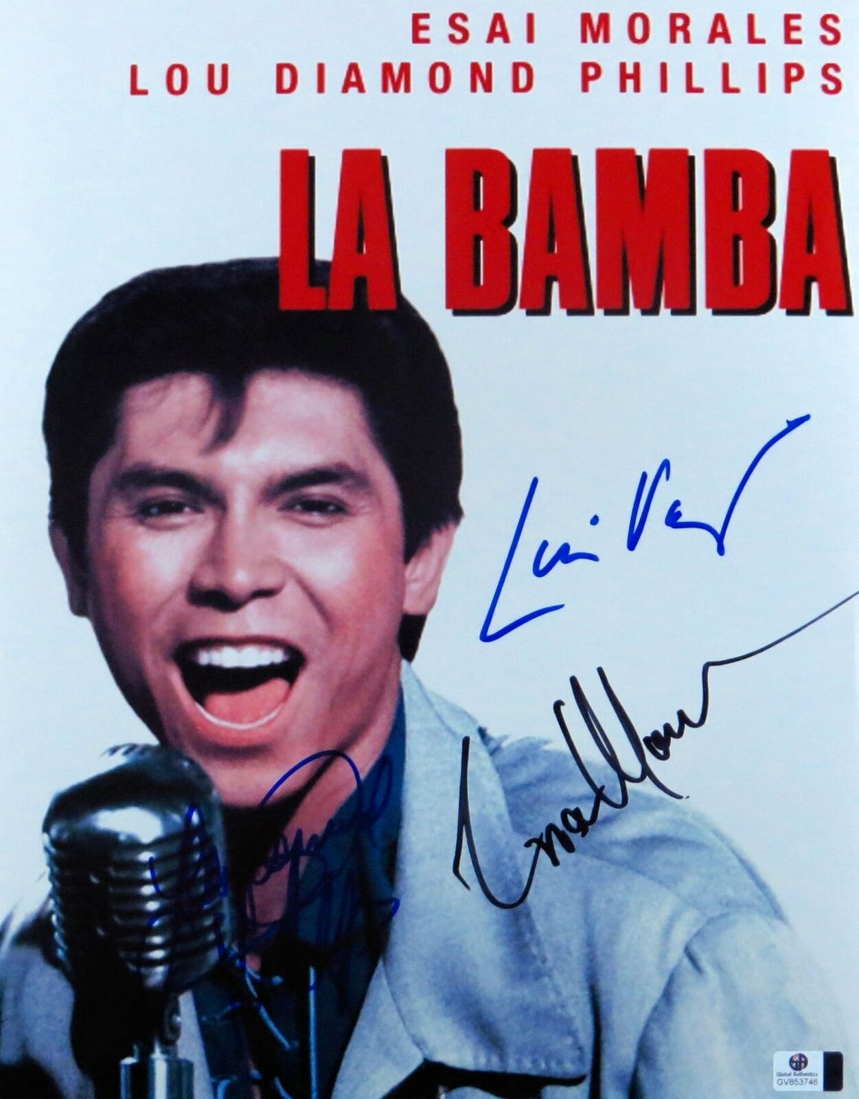 Lou Diamond Phillips/Esai Morales/Luis Valdez Signed 11X14 Photo Poster painting La Bamba 853746